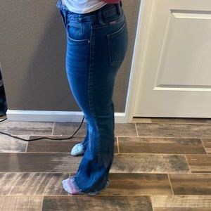 KanCan frayed hem flare Jean